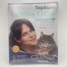 4-Pack Adjustable Calming Collars for Cats with Cat Pheromones -Relieve Gray NEW