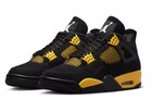 Nike  Air Jordan 4 Yellow THUNDER DH6927 017 BLACK/ WHITE-TOUR Retro SIZE 12 US