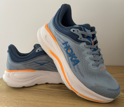 Hoka One One Bondi 9 Mens 10 Running Shoes Blue Orange