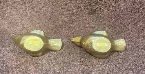 Gebrauchte (2) Vintage Singvogel Figuren aus massivem Messing - Bild 5 von 5