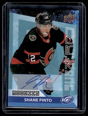 2021-22 Upper Deck Ice Sub Zero Blue Autographs Shane Pinto Rookie Auto #SZ-32