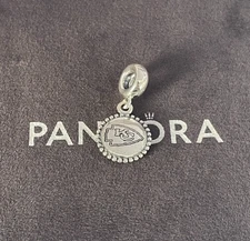 Pandora Kansas City Chiefs Football Arrowhead Dangle Charm S925 Sterling Silver