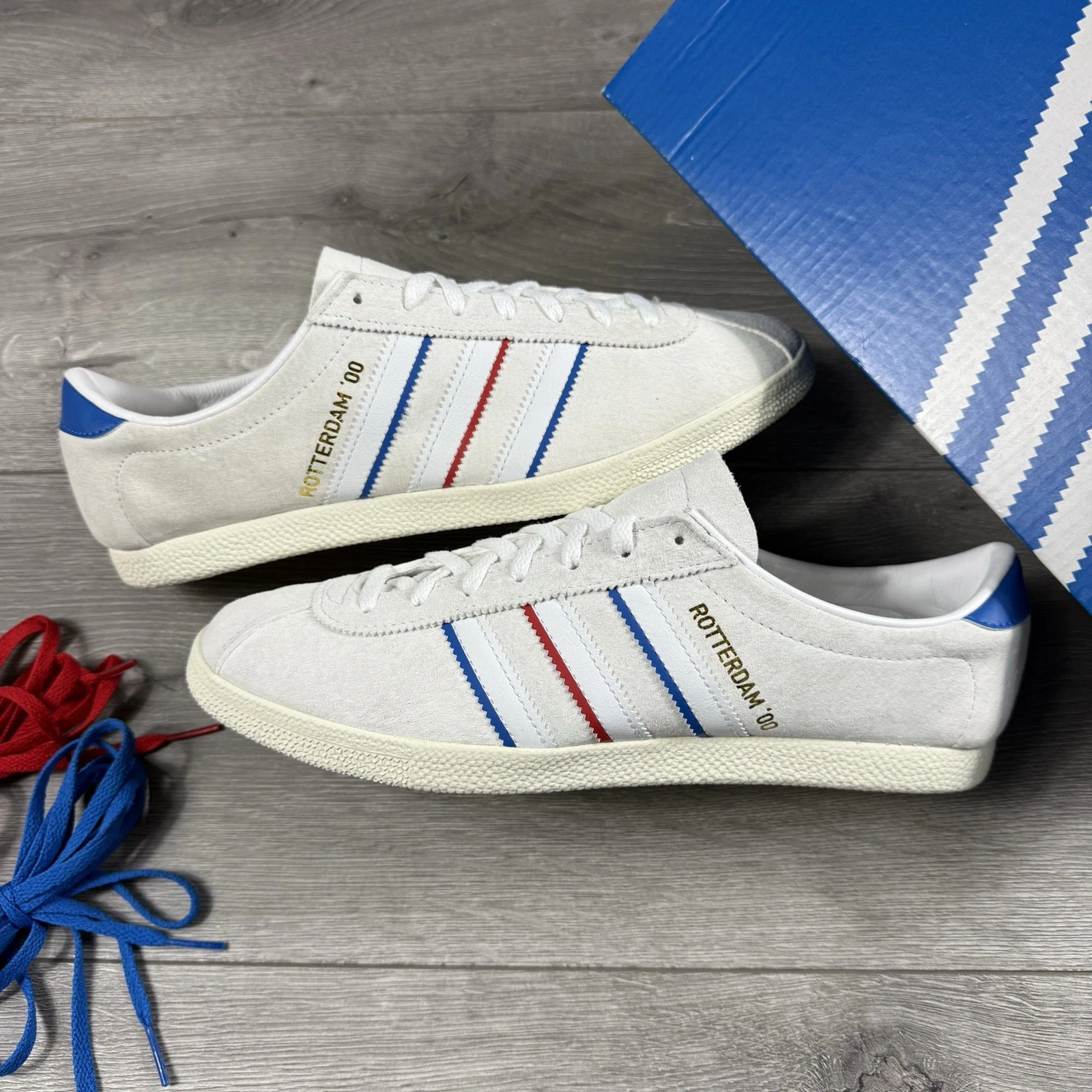 Adidas Rotterdam 00 ‘White / Blue Bird / Scarlet’ - Size UK 7.5 / EU 41 1/3