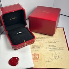 Cartier 1895 Platinum PT950 1 Diamond Wedding Band Ring Size 49 Box&Certificate