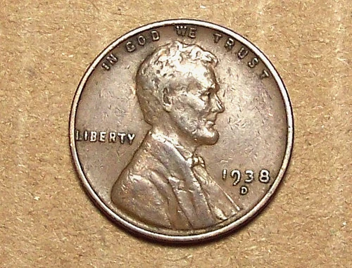 1938  D    Mint Lincoln Wheat Cent   ACTUAL  COIN                    90415202-06