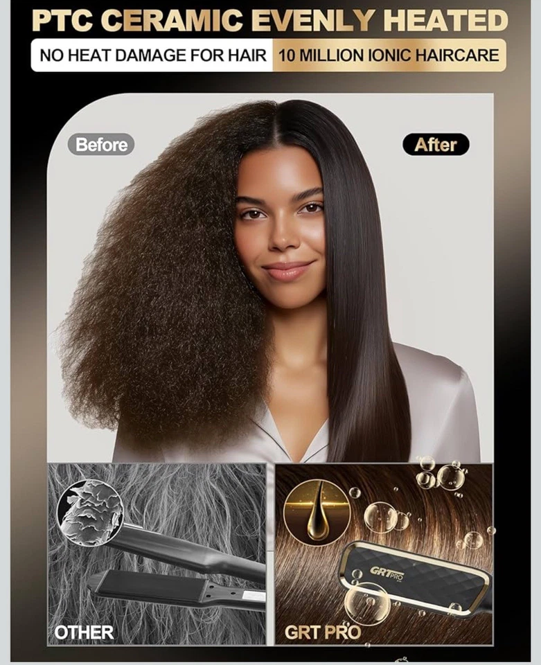 Hair Straightener Ionic Brush Comb Hot PTC Ceramic Fast Heat Up Anti Scald 230C - Image 4 of 4