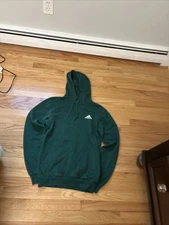 Adidas Essentials Fleece Hoodie, Green, Size Small