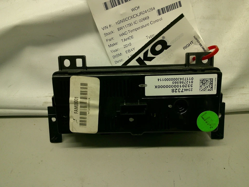 2017 - 2020 Chevrolet Tahoe Rear AC Heater Temperature Control Unit OEM - Image 2 of 4