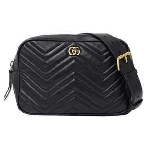 GUCCI Sac Body Taille GG Marmont Cuir Noir 523380 134041