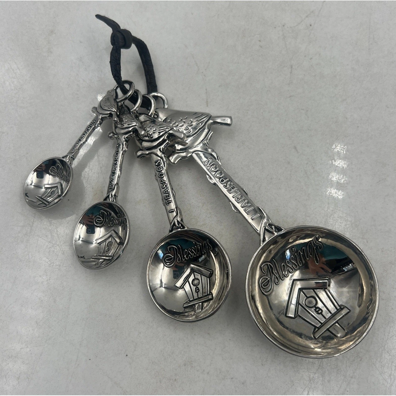 GANZ 4-Piece Metal Measuring Spoons Bird, House & Blessing Baking Utensils
Opens in a new window or 