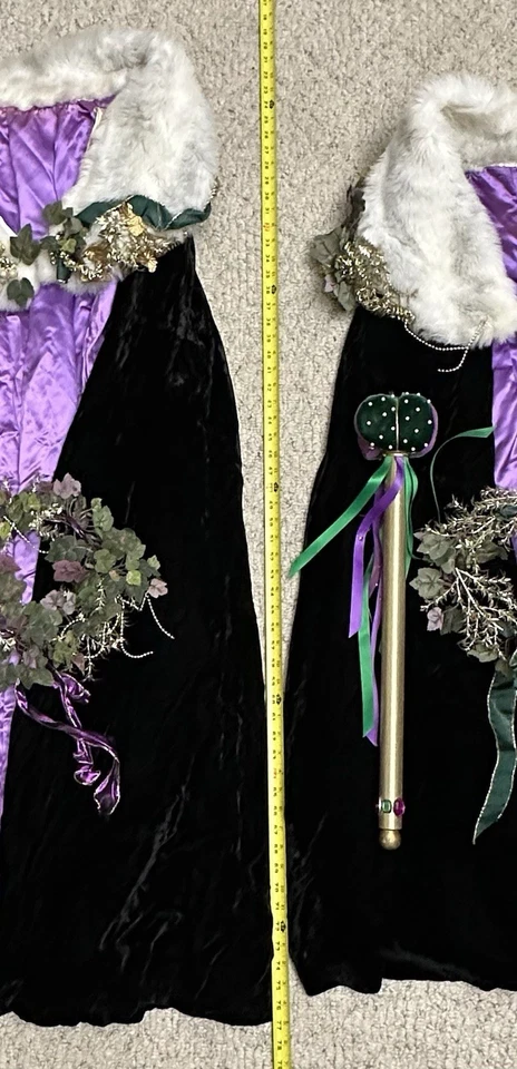 King & Queen Robe/Shawl Costume Mardi Gras Ren Fair Scepters & Crowns Hand Made - Image 2 of 4