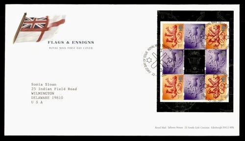 DR WHO 2001 GB FDC FLAG/ENSIGNS SCOTLAND S/S R38866
