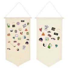 Wall Hanging Brooch Display Jewelry Storage Case Canvas Stand Enamel Pin Holder