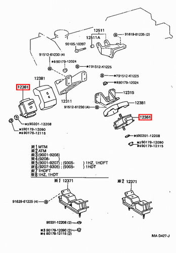 Genuine Toyota LandCruiser 80 Series HZJ 1HZ 4.2 Diesel Front Engine Mount x2 - Picture 11 of 12