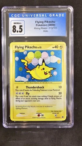 2009 Pokemon Platinum Rising Rivals #113 Secret Flying Pikachu Holo CGC 8.5 Mint