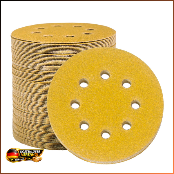 Schleifpapier 125Mm Klett 80 KöRnung 100 StüCk FüR Exzenterschleifer-image