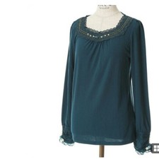 Ax Peacock Green Long Sleeve Tops Japan