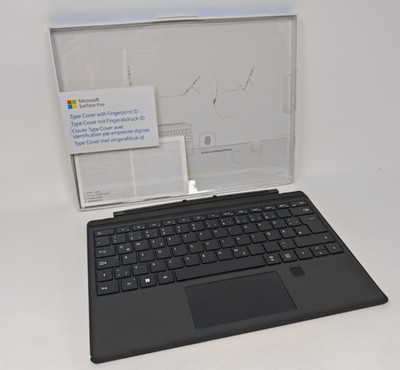 Microsoft Surface Pro 3/4/5/6/7 Type Cover schwarz DE mit Fingerabdruck-ID