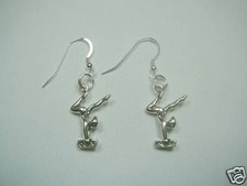 Sterling Silver Gymnastics Earrings, Wires
