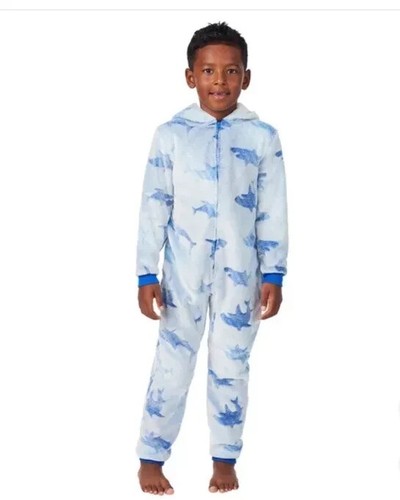 Saint Eve Youth Kids Blanket Sleeper pajama Blue plush Shark - Picture 2 of 5