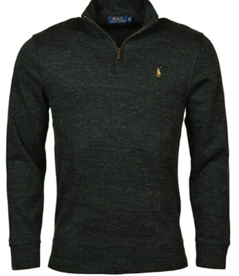 Polo Ralph Lauren Heathered Black Long Sleeve Sweater, 1/2 Zipper - NWT