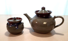 1994 Jugtown Ware Teapot And Lidded Jar Signed By Artist Seagrove North Carolina