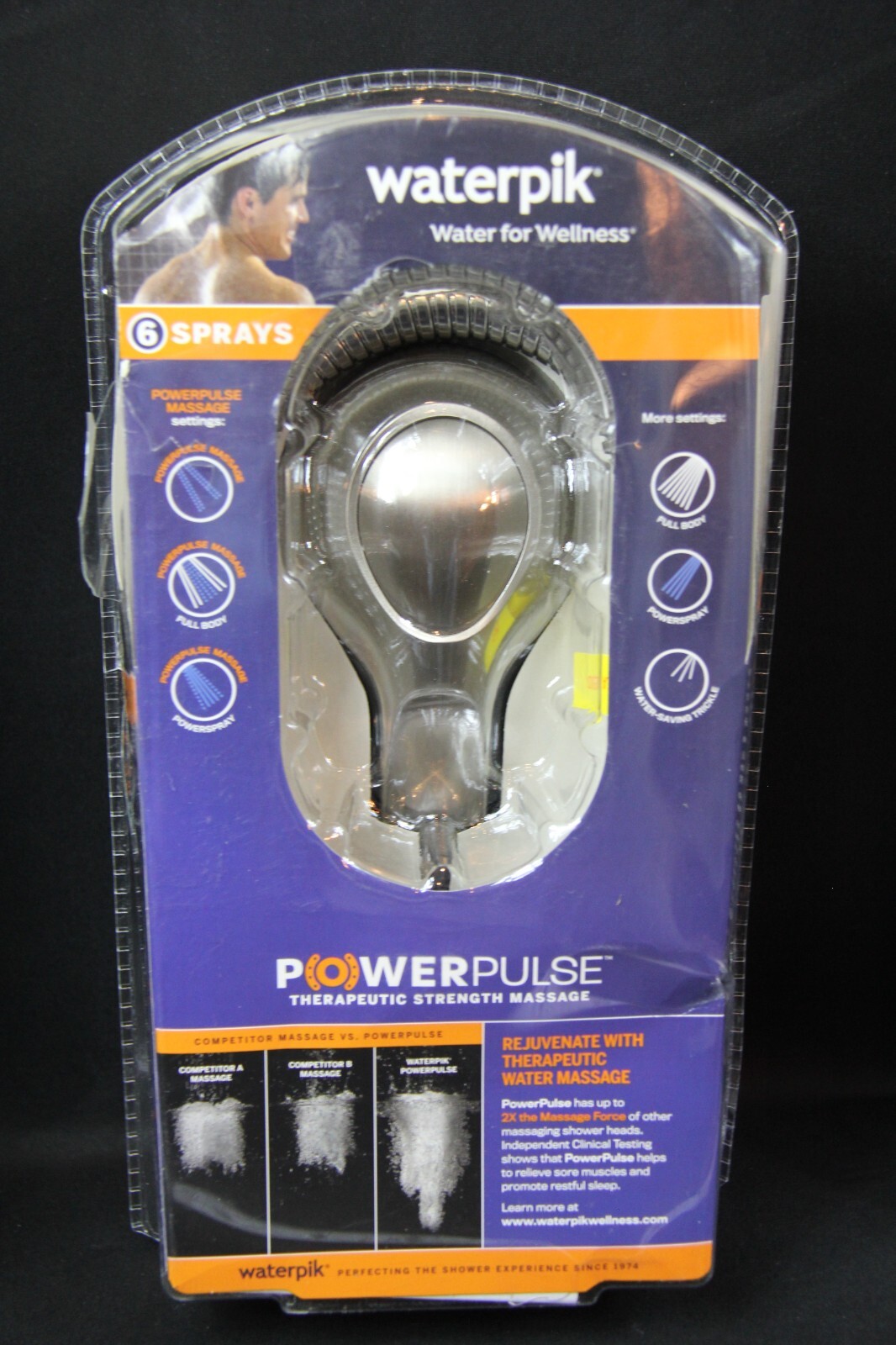 Waterpik PowerPulse 6Spray Shower head XAU643E Therapeutic Strength Massage eBay