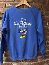 Vintage 80s Walt Disney Studios Raglan Sweatshirt Size M Made In The USA