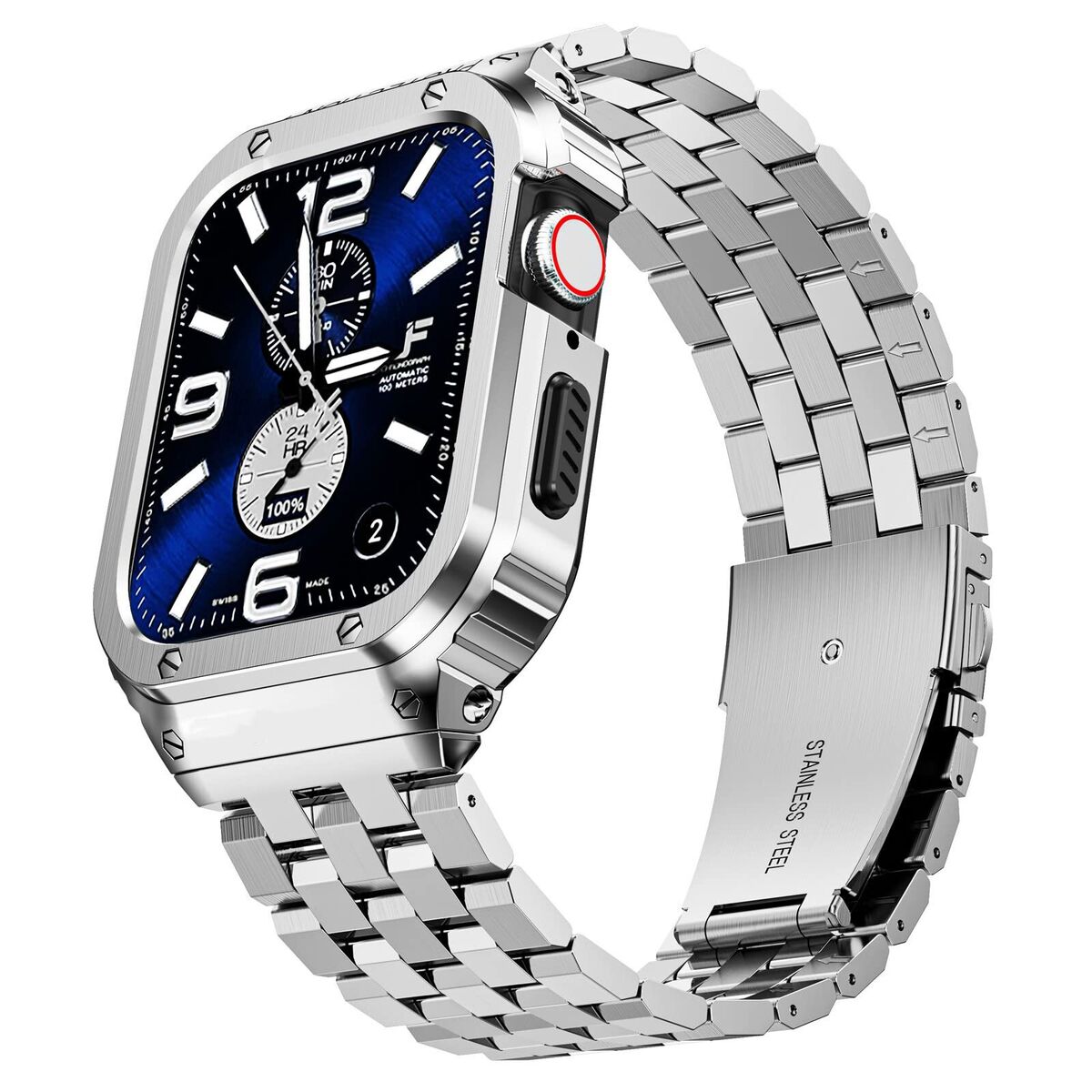  316L Stainless Steel Case for Apple Watch [45mm] SE [44mm]  Band Replacement Strap Metal Protective Cover for iWatch Series 45mm 44mm  Accessor