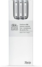 Winsor Newton 0290084 Black Fineliner X 20 Tips 0.8 Mm