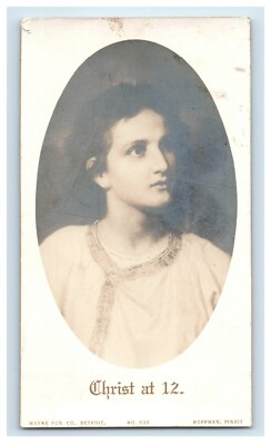 #ad Antique Christ at 12 Religious Card Real Photo of Heinrich Hoffmann#x27;s Portrait $62.80