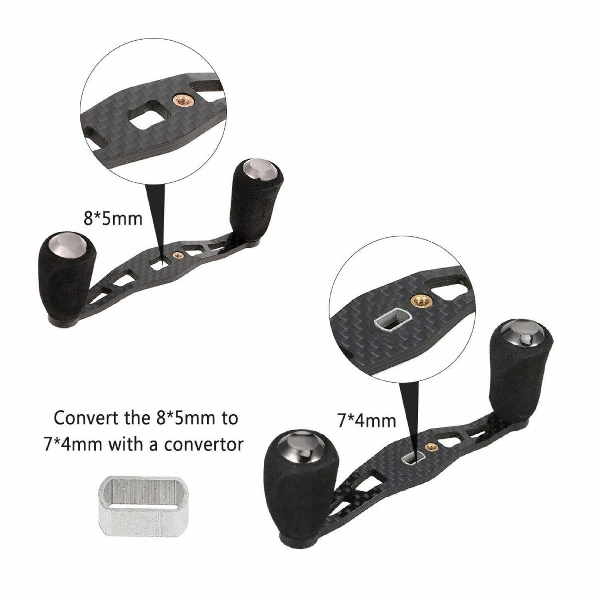 Fishing Reel Handle Rocker Adapter Converter Spacer - 5x8mm to