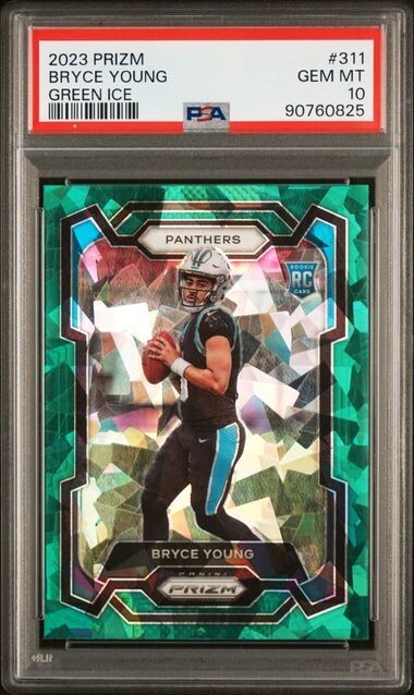 2023 Panini Green Ice Prizm #311 Bryce Young RC Rookie PSA 10 GEM MINT (270)