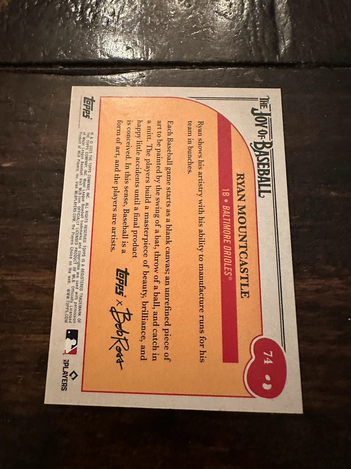 RYAN MOUNTCASTLE 2023 Topps x Bob Ross Joy of Baseball #74 Indian Yellow /25 - Image 2 of 2