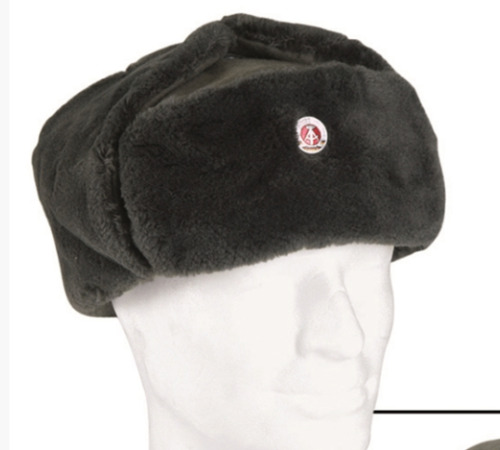 Chapeau hiver EM armée de l'Est Allemagne EM vintage militaire surplus laine mélangée occasion