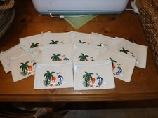 Lot of 12 Makeup Bags Clutch Purse Seahorse Embroidered Beach Party Favors 5"x7"