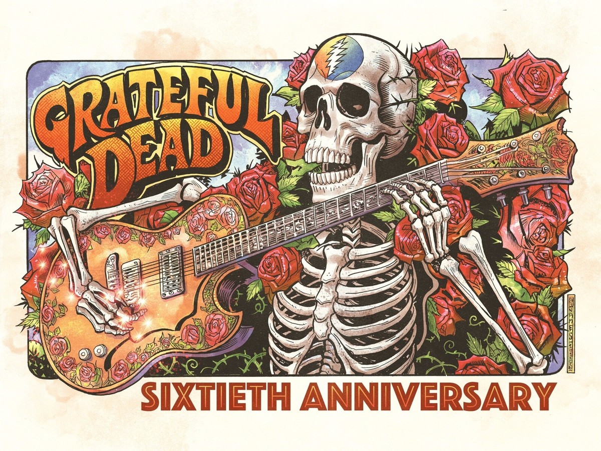 GRATEFUL DEAD 2025 60th Anniversary 18x24 CONCERT POSTER Signed
