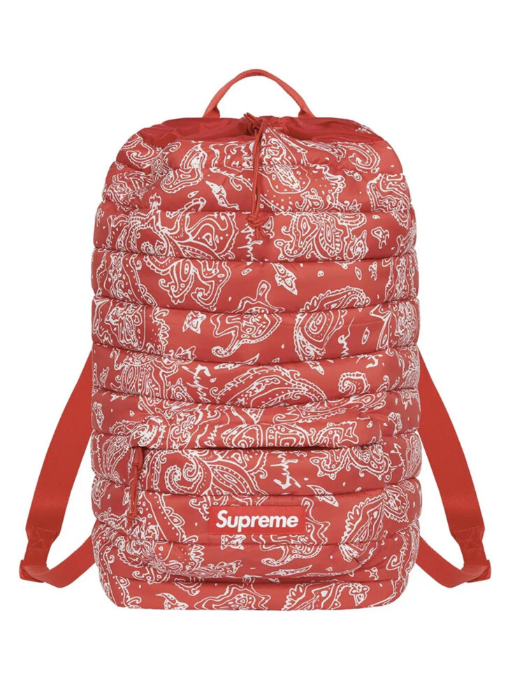 Supreme Puffer Backpack Pouch SET Red Paisley FW22 Brand New FAST