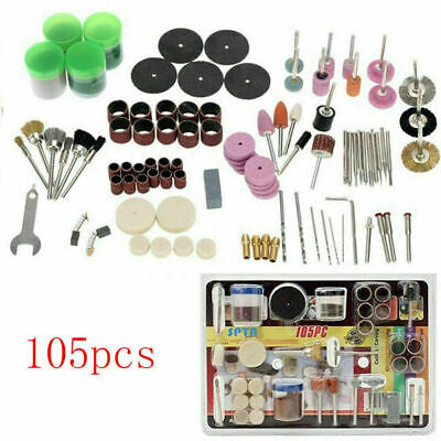105Pcs Mini Electric Drill Grinder Rotary Tool Grinding Polishing Accessory kit 