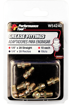 Performance Tool W54249 1/4 x 28 Grease Fittings, Pack of 10 Performance Tool W54249 1/4 x 28 Grease Fittings, Pack of 10