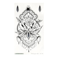 2 X Xl Rose Tattoo - Mit Ketten Und Steinen - Temporary Body Tattoo - BC109 (2)