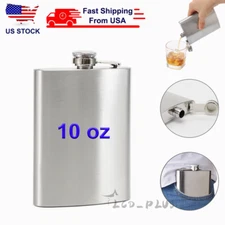 10 oz Liquor Pocket Hip Flask Stainless Steel Alcohol Whiskey Screw Cap Flagon