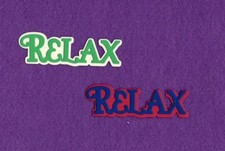RELAX with background word die cuts scrapbook cards