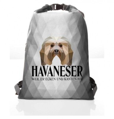 Polygon Beutel HAVANESER Siviwonder Geometrisch Turnbeutel Rucksack Hundemotiv