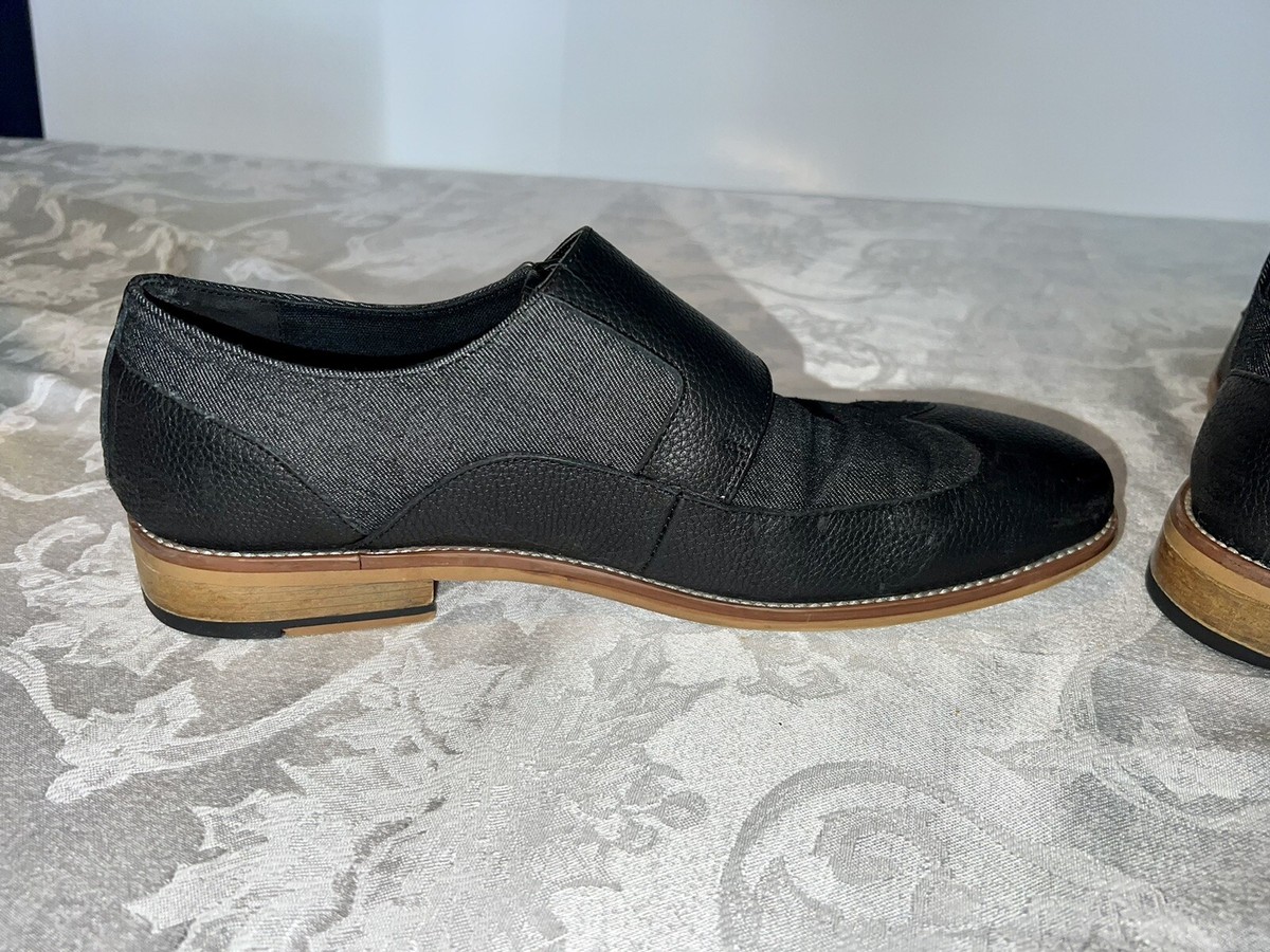 Bar III 3 Jesse Men\'s Black Leather Double Monk Strap Dress Shoes Size 9M Bar III 3 Jesse Mens Size 9.5M Black Leather Double Monk  main image 2