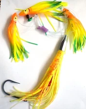 CHROMED HEX HEAD Daisy Chain Trolling Lure Heavy Duty  7/0 Dbl Skirt Teasers GYO