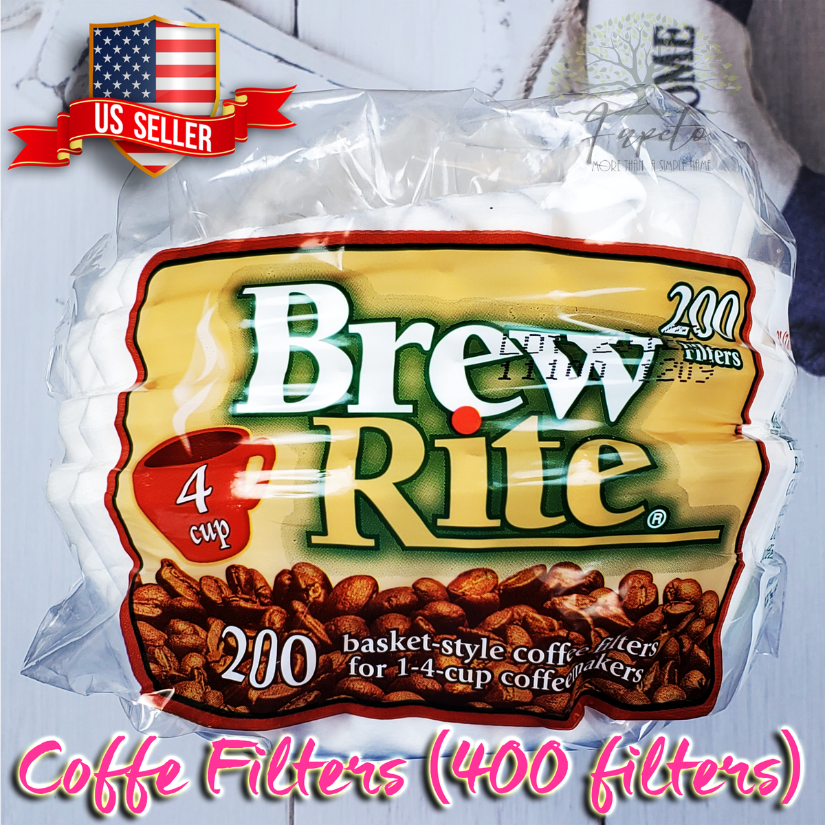 Brew-Rite Coffee Filters 400 Ct.Basket Disposable Filters  SELLER -  FAST