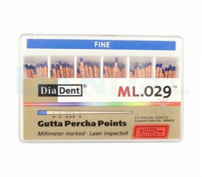 DiaDent Milimeter Marked Lasered ML.029 Gutta Percha Points SIZE F (FINE BLUE)
