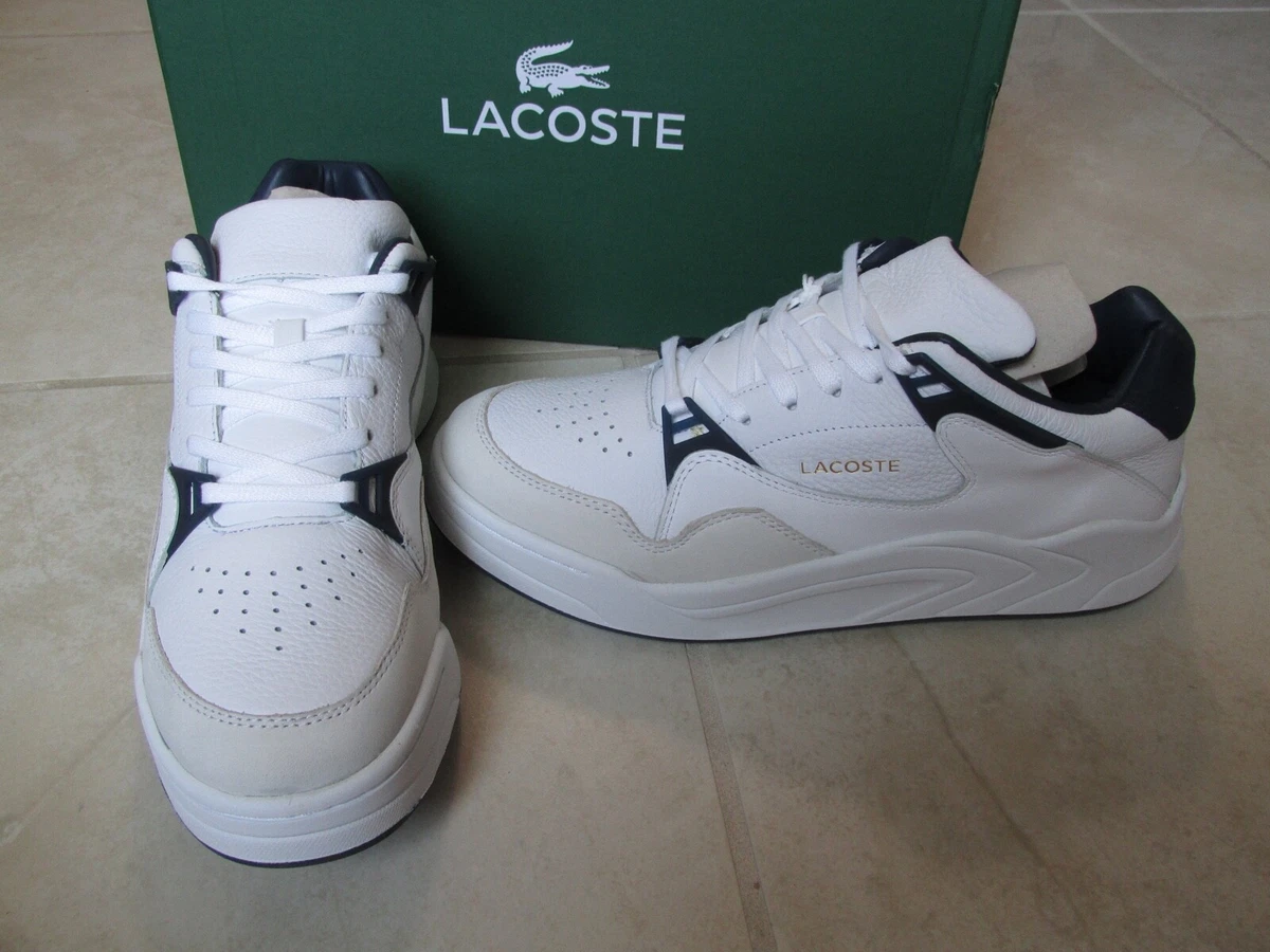 NEW Lacoste Court Slam 120 1 SMA Leather Sneakers MENS 11.5 US White Navy