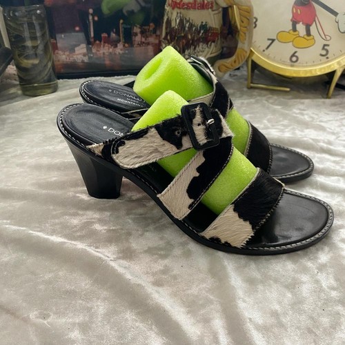 Donald J Pliner Italian Calf Hide Cow Print Strappy Sandals - Picture 5 of 6